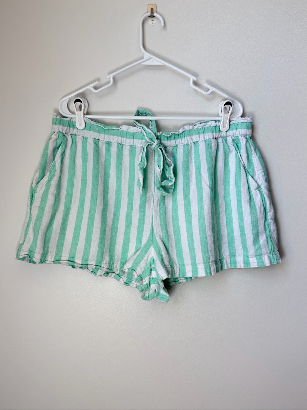 Stoney Clover x Target Mint Green Striped Linen Blend Shorts Womens XL Coastal